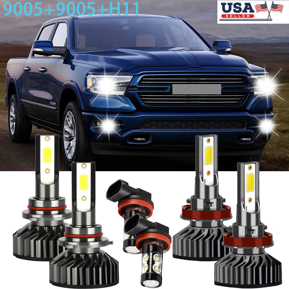 For Dodge Ram 1500 1012 Combo LED Bulb Headlight 9005 H11 Fog Light