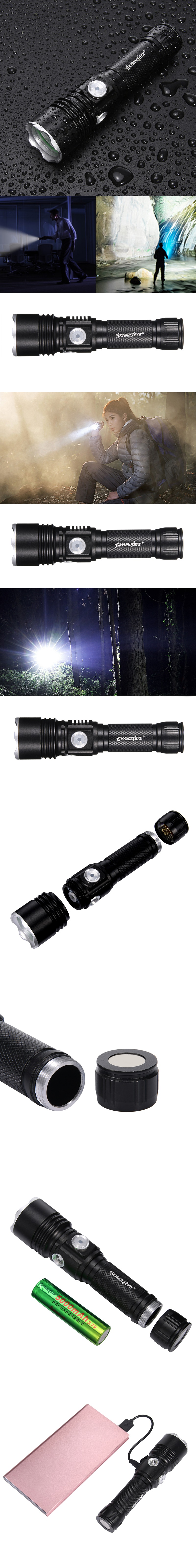 SkyWolfEye T6 4-Modes Usb Rechargeable LED Flashlight Torch Bright Lamp AE | eBay