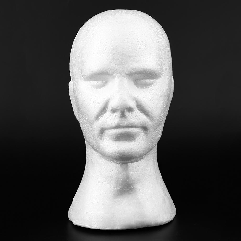 Male Foam Mannequin Head Model For Showcase Display Glasses Hat Wig Scarves White Drawing Painting Drawing Art Supplies